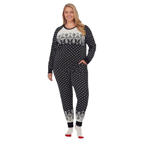 Cuddl Duds Womens Black Soft Sweater Knit Socks Pajamas 3 Pc Sets Plus Sz 3X New - Picture 3 of 8